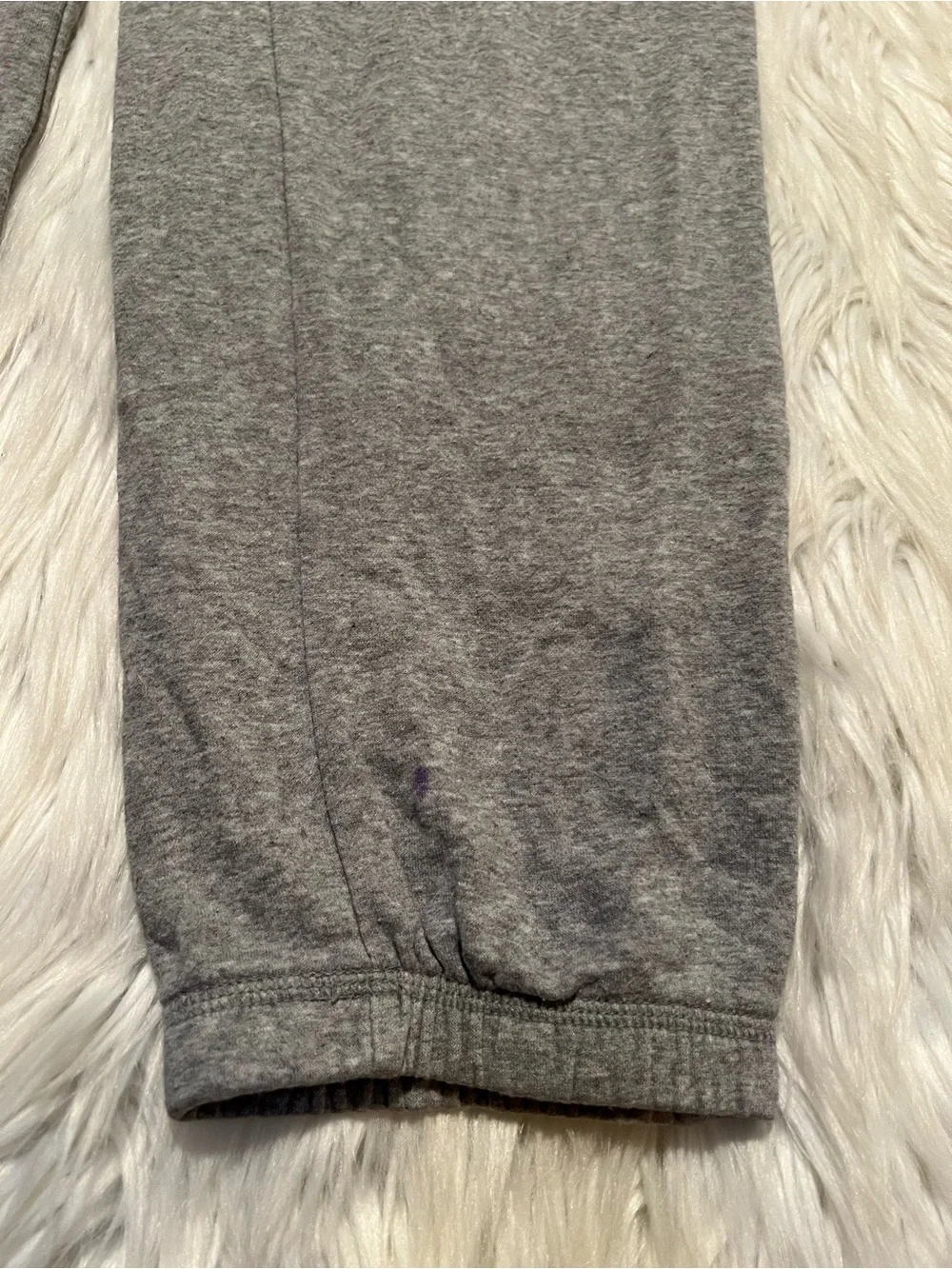 Nike Women's Size XS Sweatpants Joggers Light Heather Gray White Mid-Rise Cotton